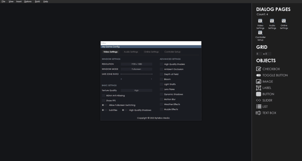 Config File Creator - Create your own custom dialogs